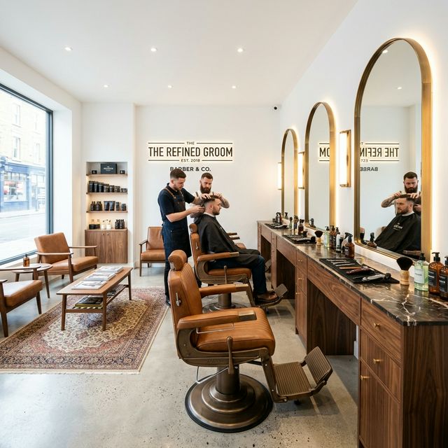 Interior da barbearia